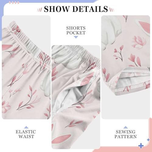 Cute Bunny Boys Pants Boys Athletic Pants Long Pant for Boywith Pockets Wide-Leg Size 6-14Y4