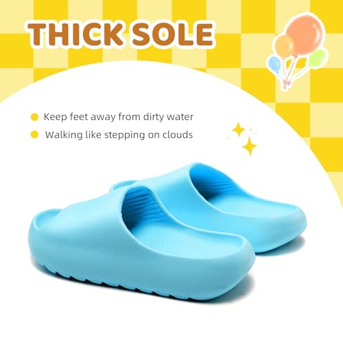 Image of Kids Cloud Slides for Boys & Girls, Super Soft & Comfy Beach Pool Slippers, Non-Slip Waterproof Shower Sandals for Toddlers & Kids