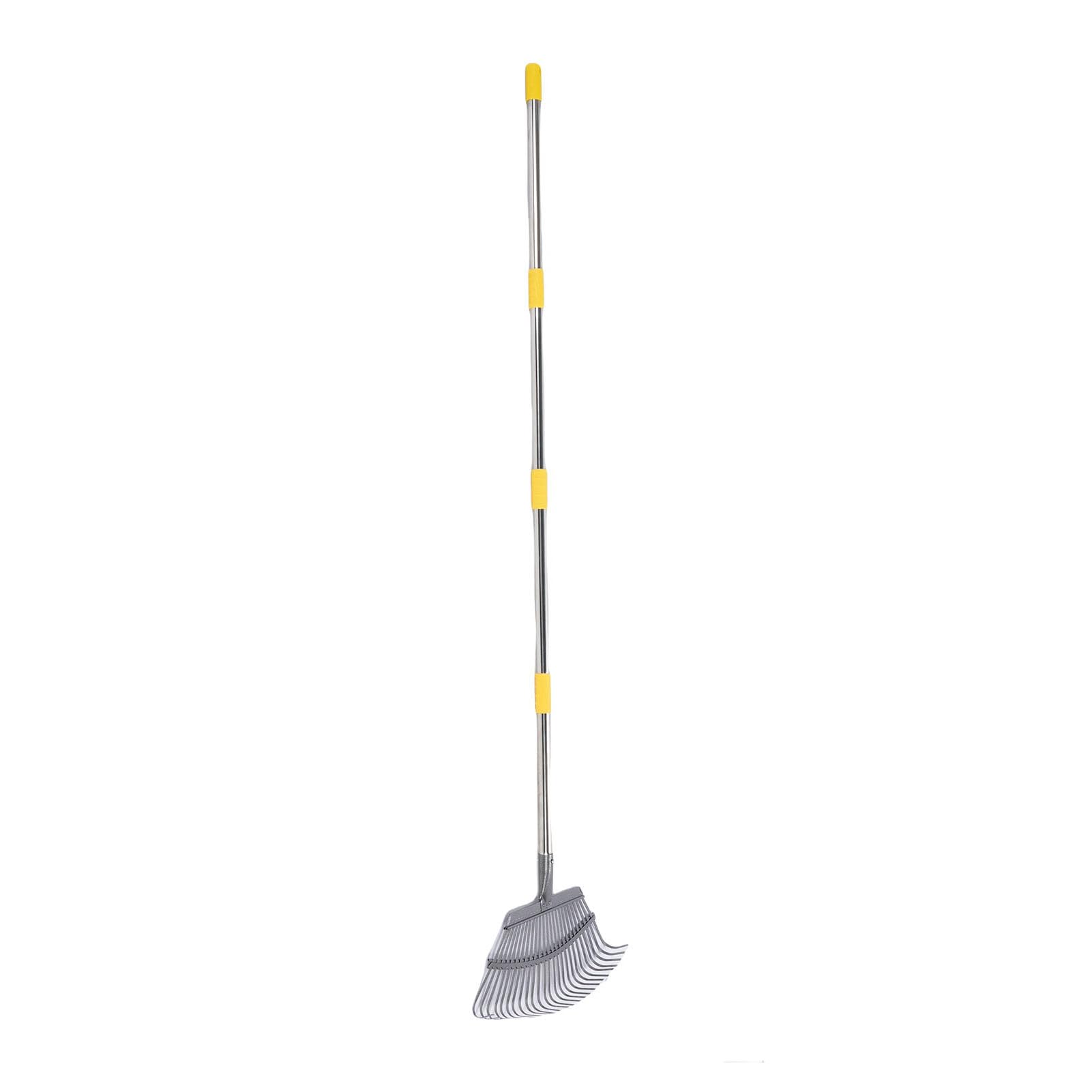 Rastrello da giardino in metallo staccabile, resistente, con larghezza di 45,7 cm, per la manutenzione del prato all'aperto