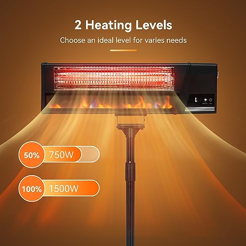 Yu Yusing Yusing Outdoor Heaters For Patio, 2-In-1 Wall Mounted & Standing Infrared Heater With Remote Control thumb #2