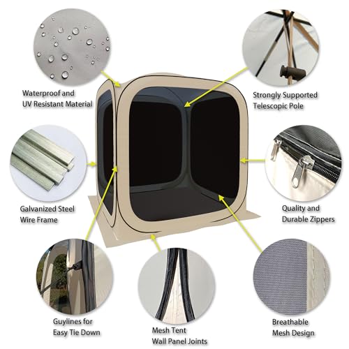 Hooyeah Pop-Up Tent Screenhouse, Portable Screened Tent Camping Canopy Foldable Instant Screen Room Outdoor Gazebo thumb #3