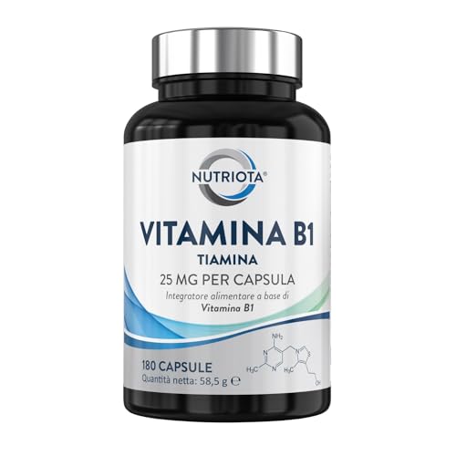 Nutriota Vitamina B1 25mg, 180 Capsule Vegane