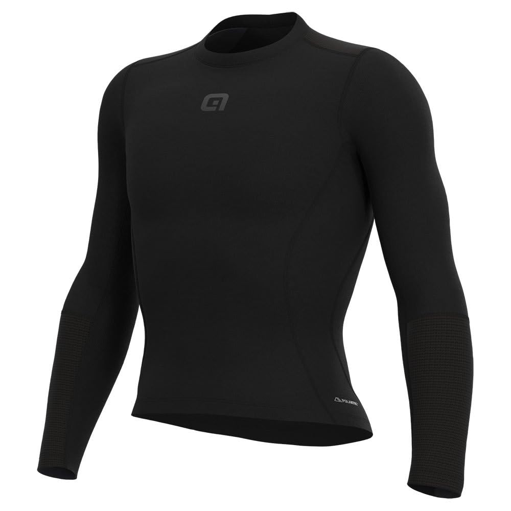 Alé Cycling Men's Intimo Grid Long Sleeve Baselayer, Black, XL/XXL