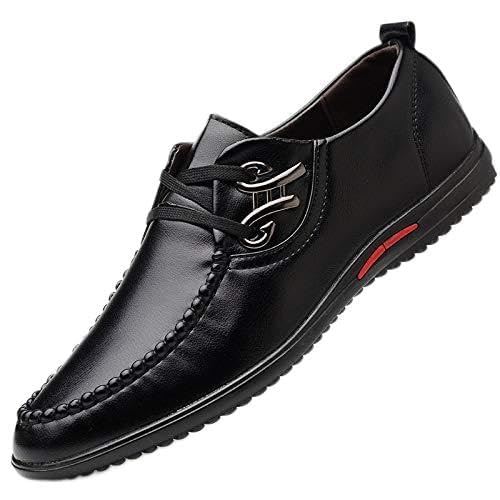 Mens Dress Shoes Casual Oxford Shoes Lace-Up Lightweight Comfortable Walking Shoes Office Loafers Work Flats