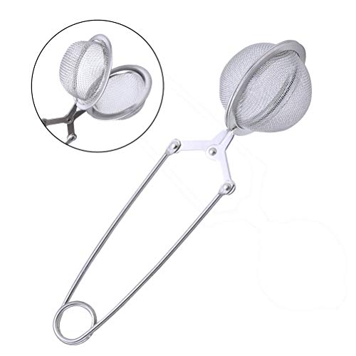 SUMAJU 3 pcs Tea Filter, Loose Leaf Tea Strainer Stainless Steel Tea Infuser with Handle Snap Ball Tea Mesh Infuser Tea Filter Tong with 1 pcs Tea Spoon