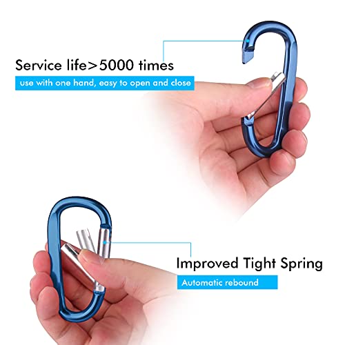 Image of CampTek Carabiner Caribeaner Clip,3 inch Large Aluminum D Ring Shape Carabeaner with Keyring Keychain Hook