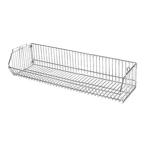 Stacking Basket, Silver, 20 in Overall Depth, Steel, 36 in Overall Width, 12 in Overall Height,210417152