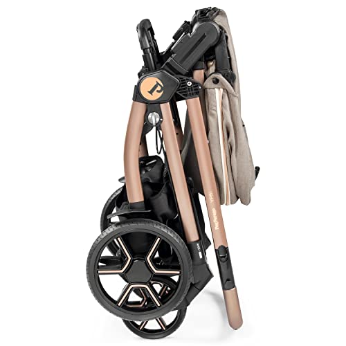 Ypsi – Compact Single To Double Stroller – Compatible With All Primo Viaggio Infant Car Seats & Ypsi Bassinets - Made In Italy - Mon Amour (Beige, Pink, & Rose Gold) #TOP5