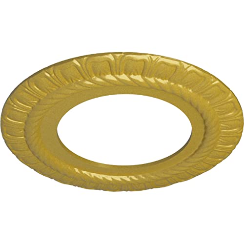 Image of Ekena Millwork 10 5 /8 inchOD x 5 3 /4 inchID x 1 /2 inchP Claremont Ceiling Medallion Fits Canopies up to 7 inch Ceiling Medallion, Rich Gold