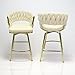 Set of 2 Linen Swivel Bar Stools, Dining Chair, 26