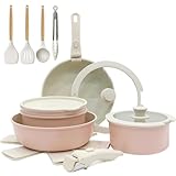 Juego de Ollas y Sartenes Antiadherentes, bateria de cocina 19 Ollas, Sarten Batería de Cocina, Juego de Sartenes con...