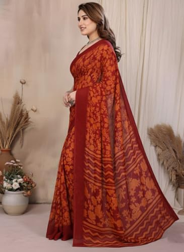 Image of Yashika Women's Georgette Saree with Blouse Piece for Traditional Ethinic Wear Sari