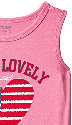 Image of PROTEENS Girl's Plain Regular fit T-Shirt (P-GTS002-A.Pink Aurora 4-5 Years)