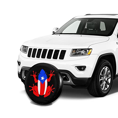 Image of Coqui Puerto Rico Taino Spare Tire Cover,Universal Wheel Tire Cover for Trailer, RV, SUV, Truck,Camper and Many Vehicle,Weatherproof Tire Protectors（15 inch for Diameter 27 inch-29 inch）