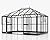 HOWE 14x9.5x9 FT Pavilion Styled Greenhouse with Clear Panels Double Swing Doors, 6 FT Wall Height Hybrid Polycarbonate Greenhouse, Green Houses for Outdoors, Sunroom Black