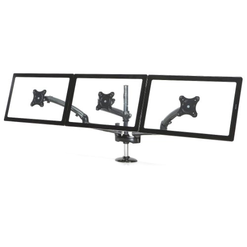 Cotytech Dm-Gmt13-G Triple Monitor Desk Mount Spring Arm Grommet Base - Dark Gray #TOP1