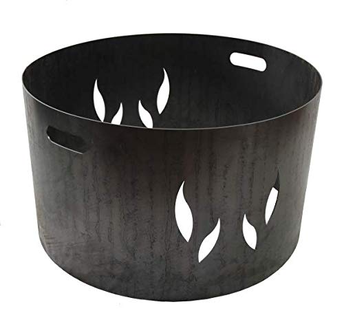 Wida Feuerstelle 68 cm rund für Holzkohle und Holz, Öl gerieben oder Pulverbeschichtet, Modern, Feuerschale 70 cm
