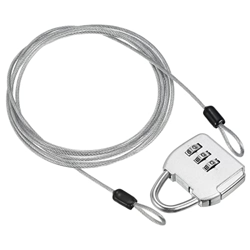 PATIKIL Security Steel Cable with 3 Digit Combination Lock