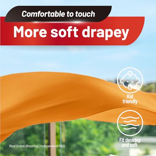 Image of Plastic Table Cloth, 310 Ft X 54 in Disposable Tablecloth Orange Tablecloth Premium PEVA Plastic Table Cloth Disposable with Any Cut Sliding Cutters for Picnics, Parties, Birthdays, Festivals