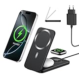 Support Réglable pour Utilisation Confortable: Utilisez votre iPhone en mode portrait ou paysage pendant la charge grâce au support intégré. Idéal pour appels vidéo, streaming ou travail, ce chargeur induction iPhone combine fonction support et station de charge. Sa base stable garantit un maintien sécurisé sur bureau ou table de nuit pour une expérience fluide et pratique