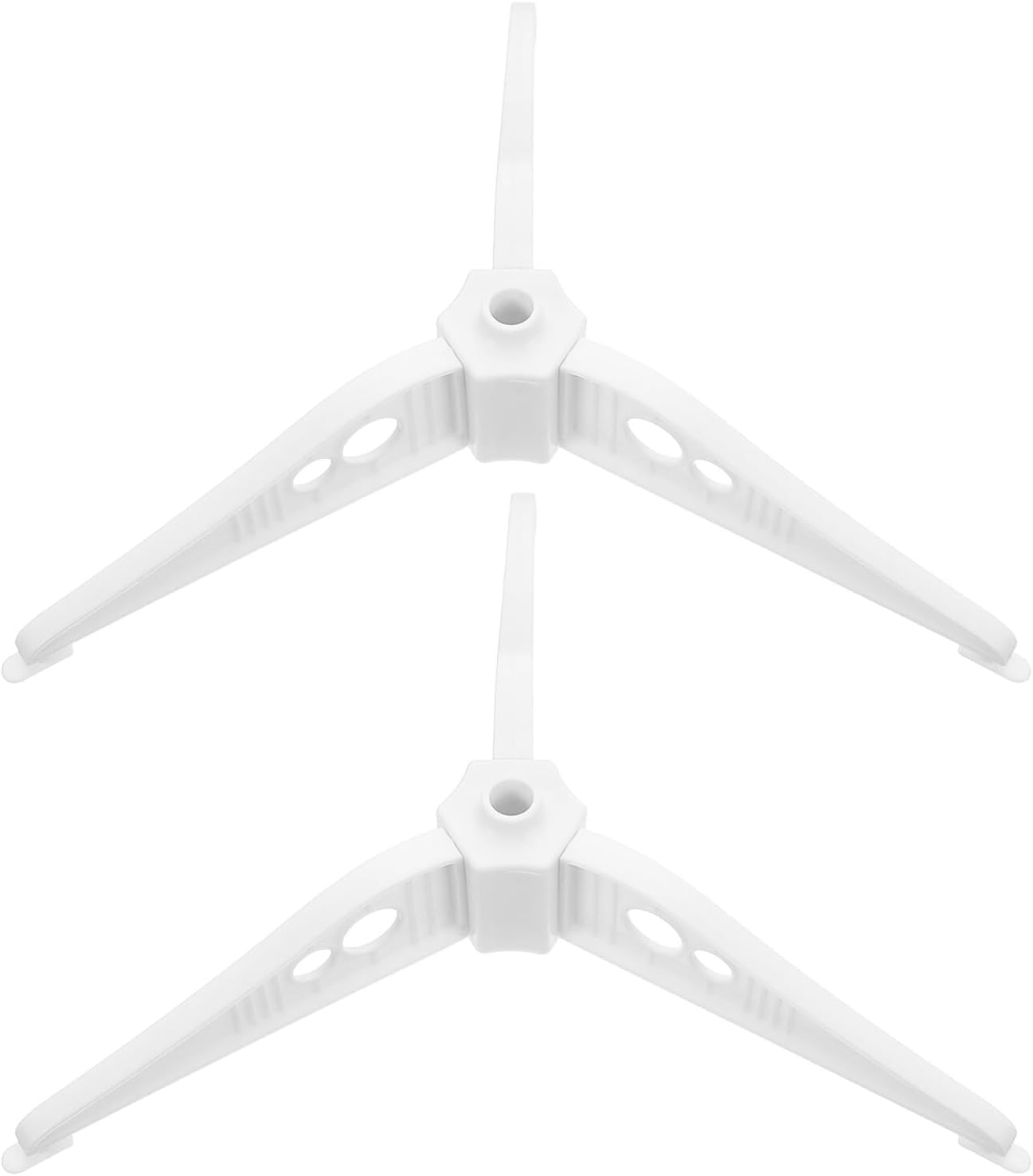 Toyvian 2pcs Christmas Tree Stand Base White 10cm Plastic Replacement Holder for Indoor Holiday Party and Winter Decoration, Fits 0.8cm Pole