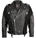 MDM Herren Fransen Chopper Lederjacke (2XL)
