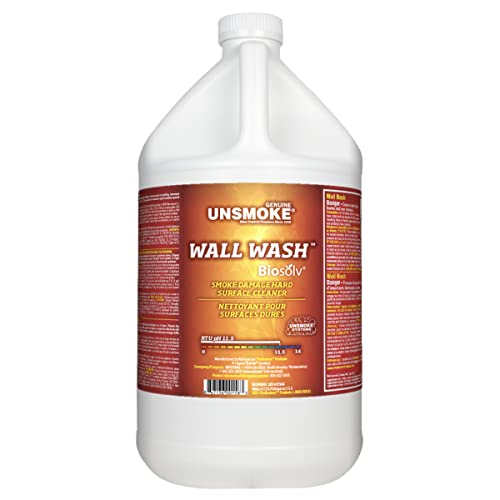 Unsmoke Wall Wash with Biosolv, Multipurpose Degreaser for Walls and Smoke Damage, Hard Surface Cleaner, 1-Gal Bottle
