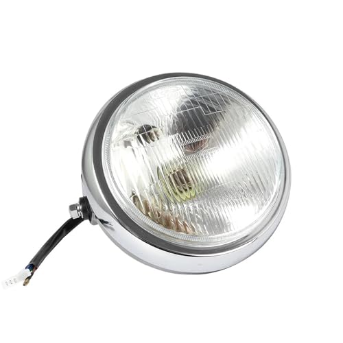 Phare de moto rond noir 12V idéal pour les balades nocturnes en custom