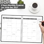 Monthly Planner 2026-2027, 2026 Calendar 24 Months Planner, Jan 2026 - Dec 2027, 8.6" x 11", Academic Calendar Hard PVC Cover with Spiral Bound, Perfect for School & Office for Women & Men - Image 4