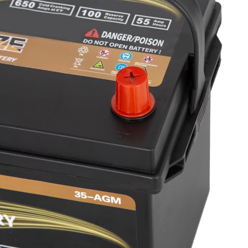 Weize Platinum Group 35 AGM Battery – 650 CCA 55Ah Start-Stop Automotive Battery - Image 4