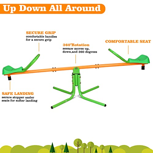 360 Degree Rotation Outdoor Kids Spinning Seesaw Sit And Spin Teeter Totter Outdoor Playground Equipment Swivel Teeter Totter For Backyard #TOP3