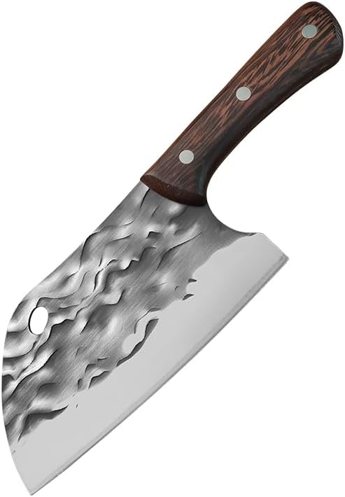 Meat Cleaver, 6 Inch Professional Slicing Knife Stainless Steel Kitchen Chopping Knife Household Hand Forged Meat Cleaver Fruit Cutter Knives