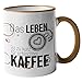 Smyla Tasse mit Spruch Barista Das Leben ist zu kurz für schlechten Kaffee - Kaffeetasse lustig - Spülmaschinenfest - Kaffee-Becher Beidseitig bedruckt Geschenk Männer Frauen