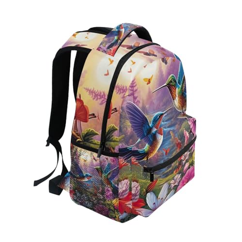 Hummingbird Bird Spring Flower Backpack for Boys Girls Elementary School Bookbag Back Pack 202b14132