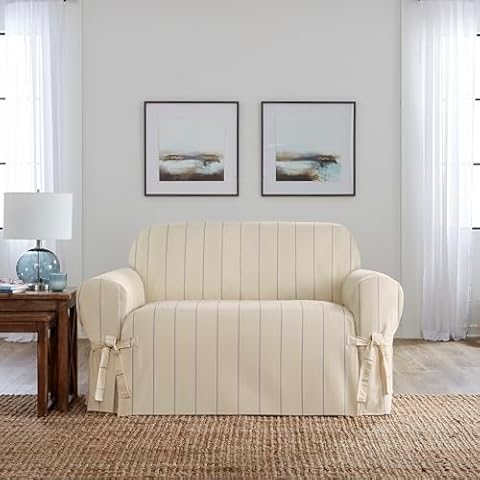 SureFit Heavyweight Cotton Duck Loveseat Cover Cover