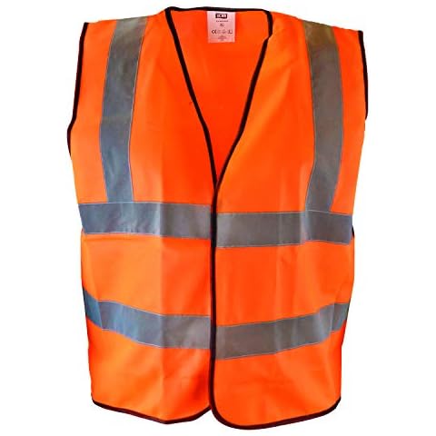 Scan SCAWWHVWLO Hi-Vis Safety Waistcoat Orange - Large. Chest: 124cm (49in) Cover