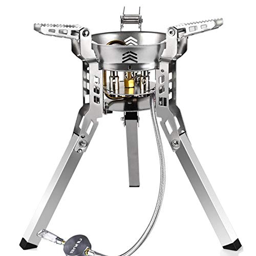 Fogones de camping | Quemador a prueba de viento ultraligero de alta potencia de 6800 W,Quemador de estufa portátil con ajuste de potencia de fuego multinivel para camping Delr