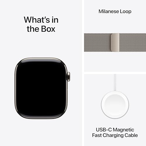 Image of Apple Watch Series 11 [GPS + Cellular 46mm] Smartwatch with Natural Titanium Case with Natural Milanese Loop - M /L. Sleep Score, Fitness Tracker, Health Monitoring, Always-On Display, Water Resistant