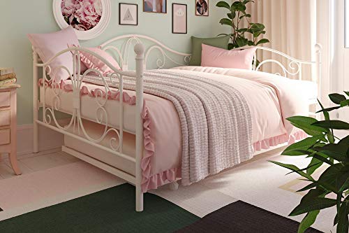 Dhp Bombay Metal Full Size Daybed Frame With Included Twin Size Trundle - White #TOP7
