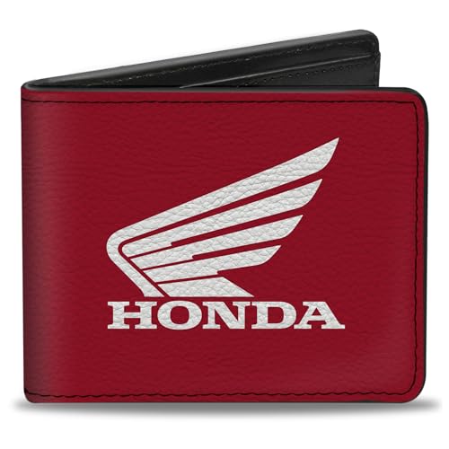 Buckle-Down Men's Standard PU Bifold Wallet-Honda Motorcycle Red/White, Multicolor, 4.0