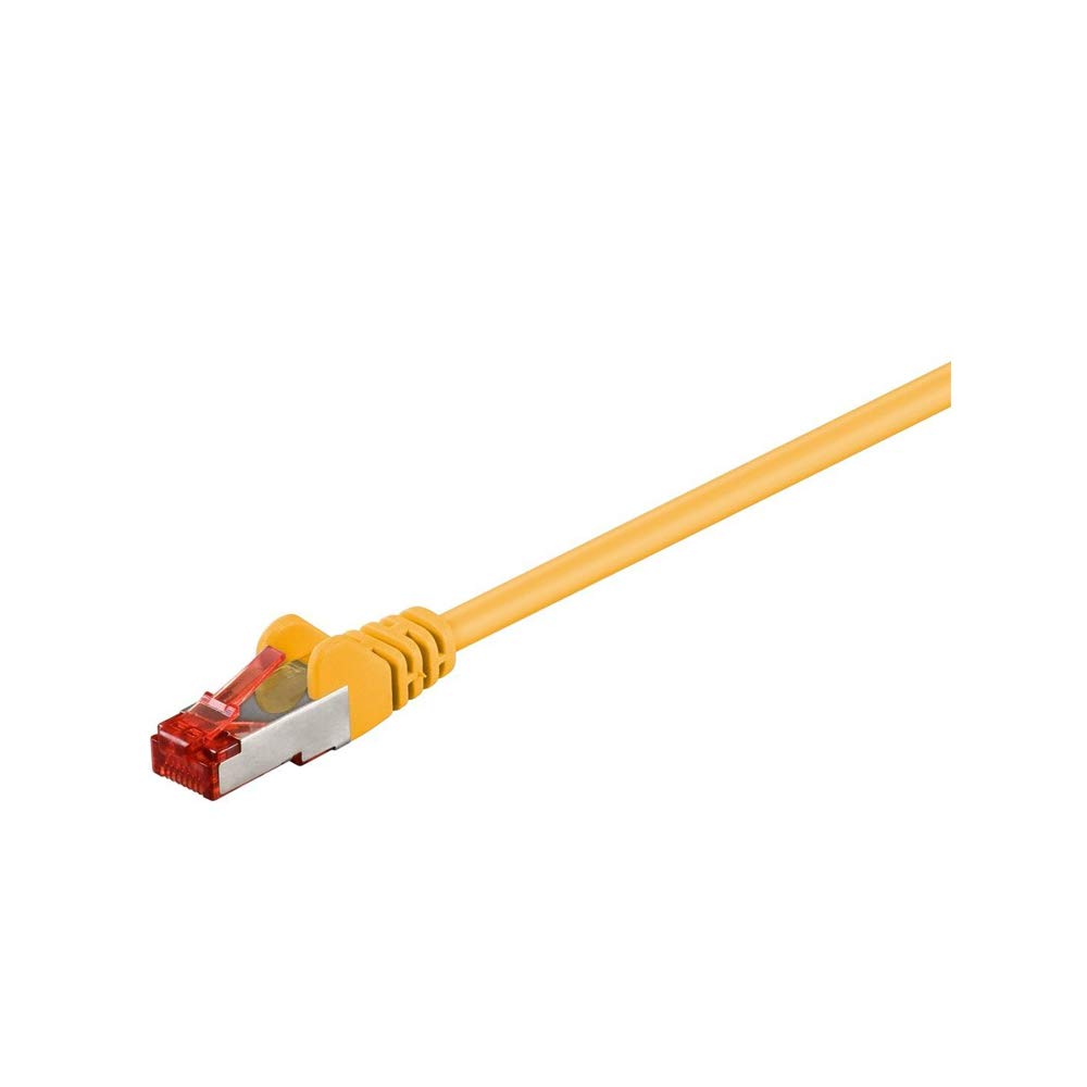 goobay 68303 CAT 6 Câble de Liaison, S/FTP (PiMF), Jaune, 5m Longueur de Câble