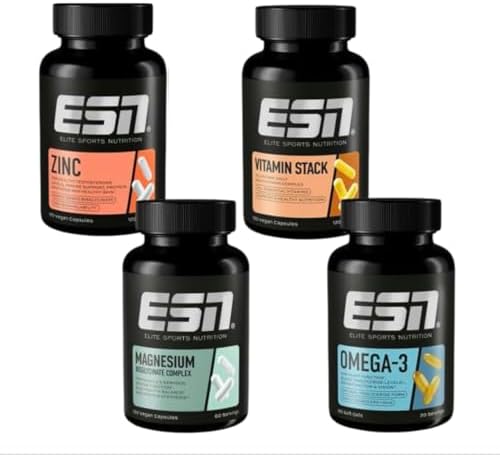 ESN Vitalstoffbundle, 4er Bundle aus Magnesium, Omega 3, Vitamin ...