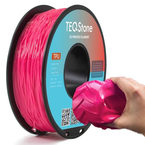 TEQStone TPU Filament 1.75mm New Pink 1Kg Spool 95A Flexible Soft 3D...