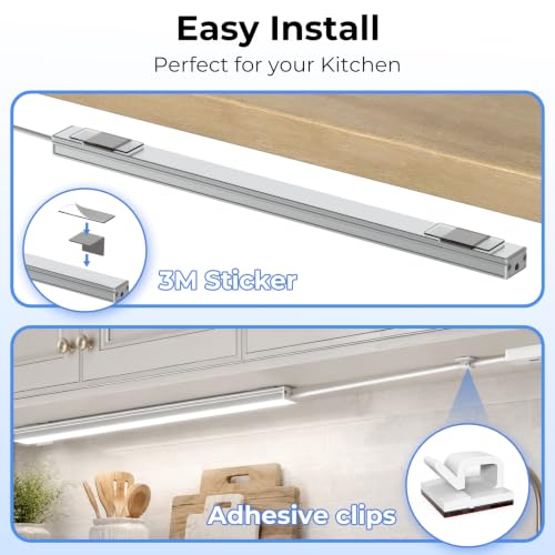 Image of ASOKO 12in Plug in Under Cabinet Light Hand Wave Sensor Kitchen Light