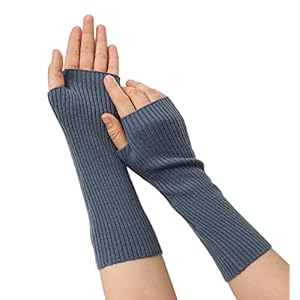 prettystern Dames mid-lange kasjmier pulswarmer armwarmers vingerloze geribde handschoenen