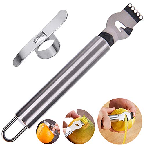 Zester, Kmeivol Lemon Zester for Kitchen, Durable Metallic Combination Bar Channel Knife