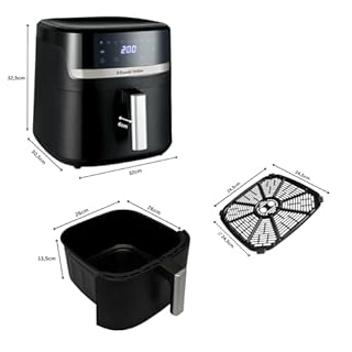 Russell Hobbs Heißluftfritteuse XXL 8,3L Rapid AirFryer [kompaktes Gehäuse, sehr leise, Pizza Ø 26cm] SatisFry (9 Programme, spülmaschinenfest, Fritteuse ohne Öl, TouchScreen,Grillen,Backen) 27632-56