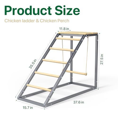 Image of Chicken Coop Roosting Perch Essentials：Perfect for Backyard Poultry, Easy Installation &,Farm Roost Toys for Chickens(37.5''L x 15.7'' W x 27.5H'')
