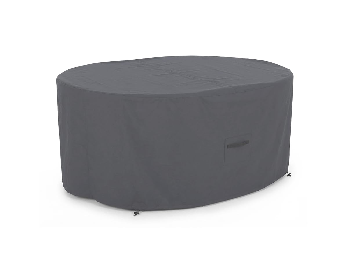 SAHARA Garden Furniture Cover Waterproof Heavy Duty Outdoor Patio Table & Chair Set Cover (6 Seater Oval)