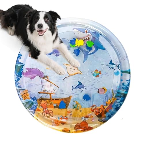 Generico Alfombrilla de agua para gatos, alfombrilla refrescante sensorial interactiva, sensorial refrescante para gatos con agua, para salón, dormitorio, balcón, jardín, patio, terraza, piscina